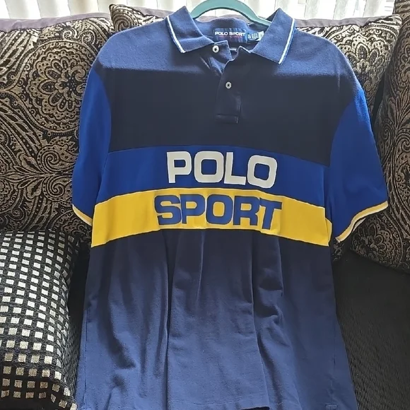 Polo Sport Blue and Yellow Polo Shirt - Picture 1 of 2